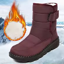 Botas de Nieve Impermeables para Mujer 2026, Zapatos de Invierno Cálidos Antideslizantes, Botines de Plataforma con Forro de Felpa Grueso, Zapatos Acolchados de Algodón