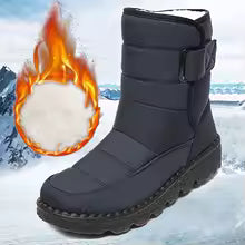 Botas de Nieve Impermeables para Mujer 2026, Zapatos de Invierno Cálidos Antideslizantes, Botines de Plataforma con Forro de Felpa Grueso, Zapatos Acolchados de Algodón